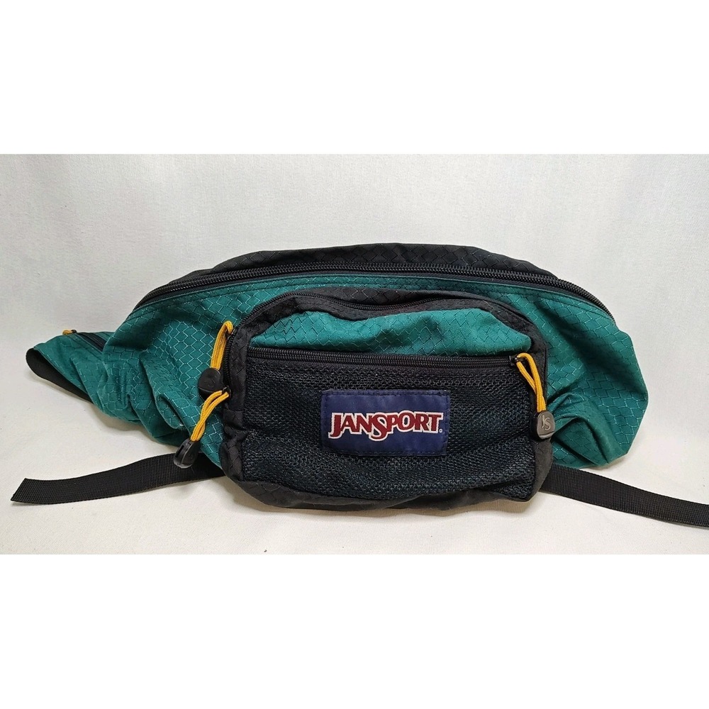 JANSPORT Retro 1990's Large Hiking waist Shoulder Bag‎ Crossbody ONE SIZE Green